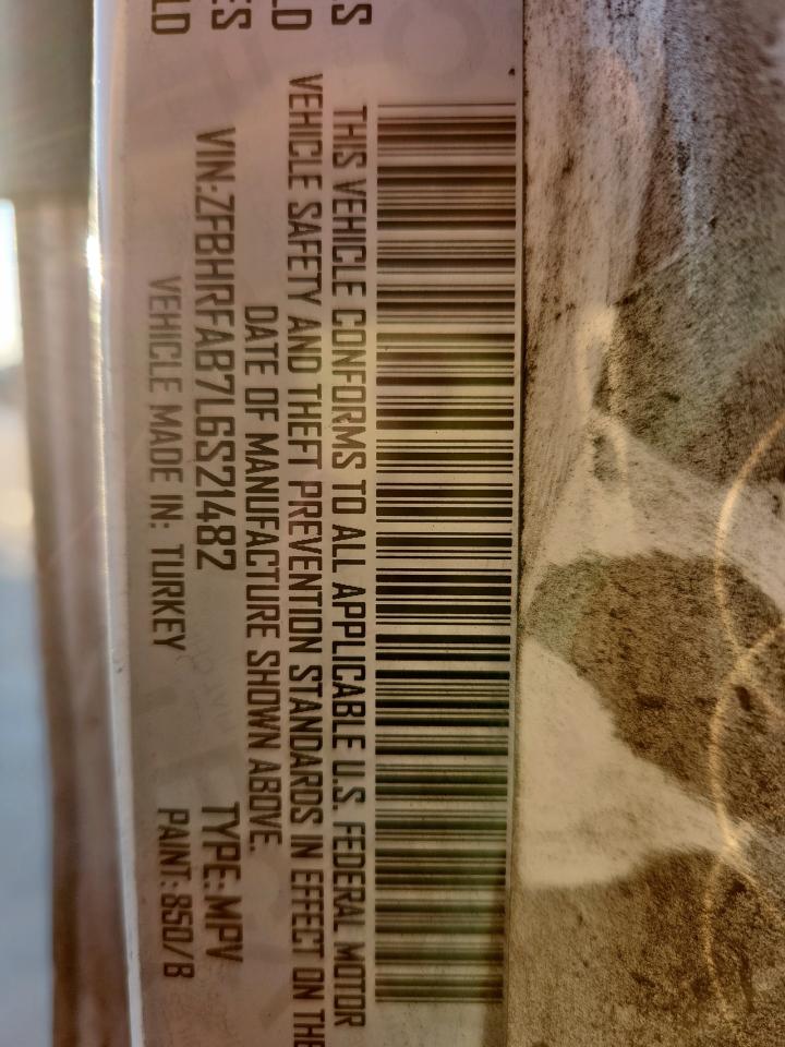 2020 Ram Promaster City VIN: ZFBHRFAB7L6S21482 Lot: 87312275