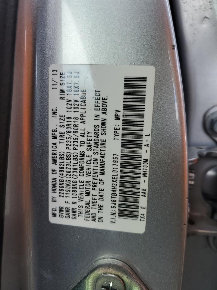 2014 Acura Rdx VIN: 5J8TB4H3XEL017957 Lot: 89836285