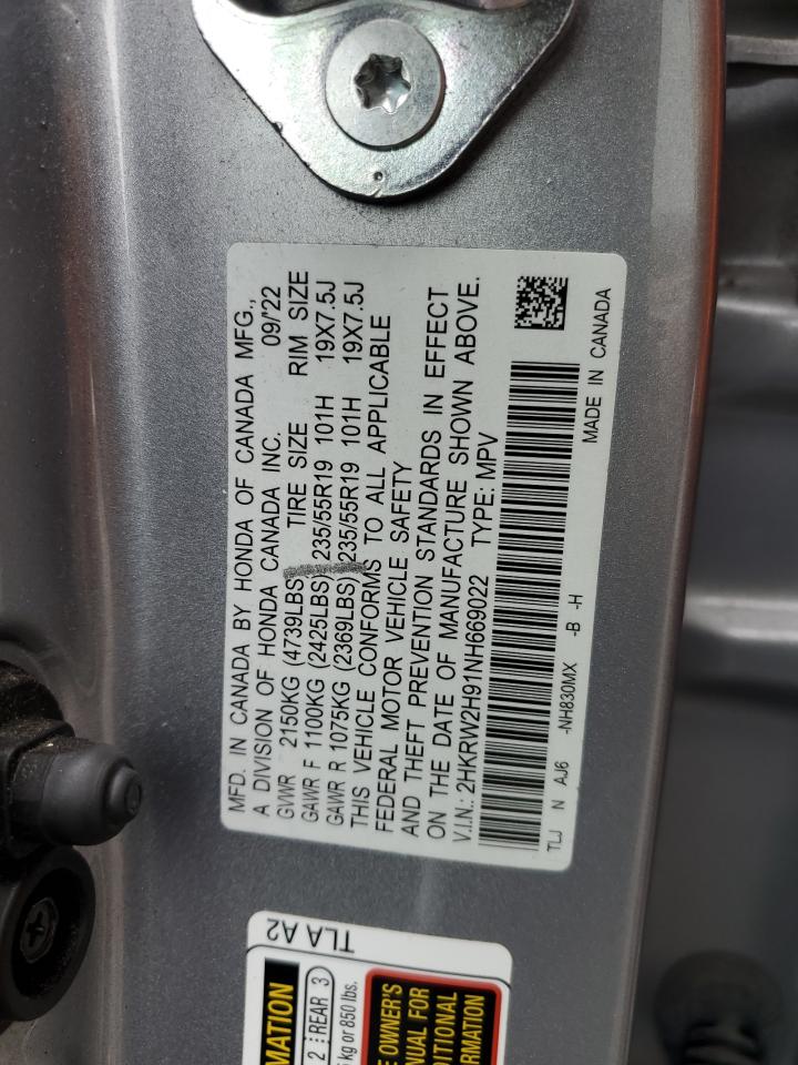 2022 Honda Cr-V Touring VIN: 2HKRW2H91NH669022 Lot: 86789565
