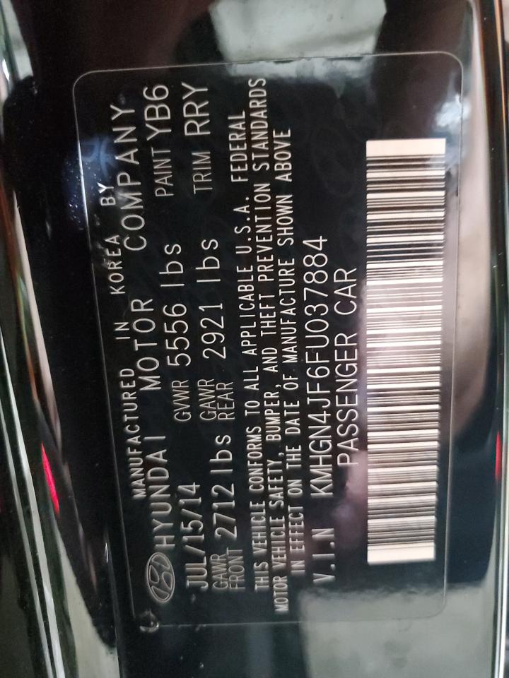 2015 Hyundai Genesis 5.0L VIN: KMHGN4JF6FU037884 Lot: 85543945