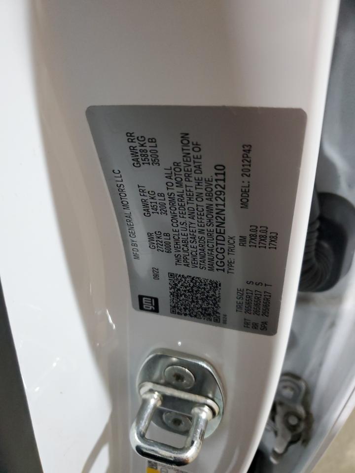 2022 Chevrolet Colorado Z71 VIN: 1GCGTDEN2N1292110 Lot: 90292285