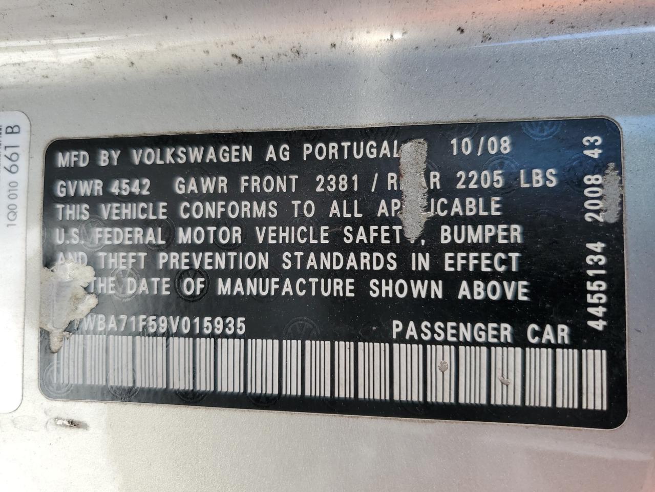 2009 Volkswagen Eos Turbo VIN: WVWBA71F59V015935 Lot: 87113725