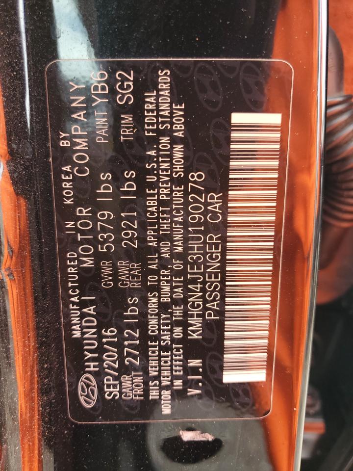 2017 Genesis G80 Base VIN: KMHGN4JE3HU190278 Lot: 82467625