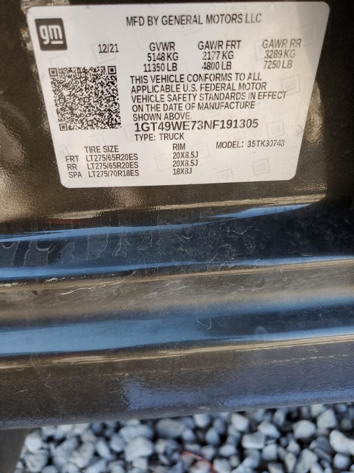 2022 GMC Sierra K3500 Denali VIN: 1GT49WE73NF191305 Lot: 84580685