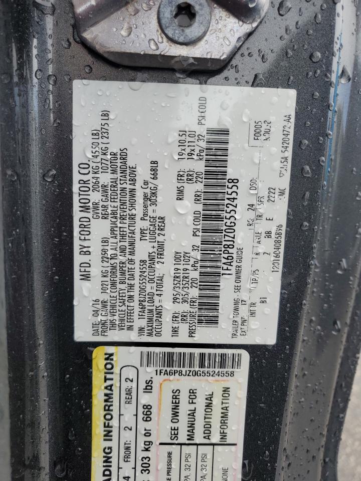 2016 Ford Mustang Shelby Gt350 VIN: 1FA6P8JZ0G5524558 Lot: 84953805