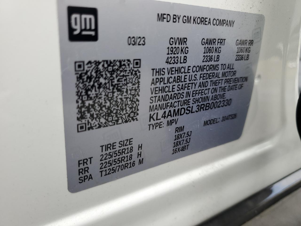 2024 Buick Encore Gx Sport Touring VIN: KL4AMDSL3RB002330 Lot: 84748385