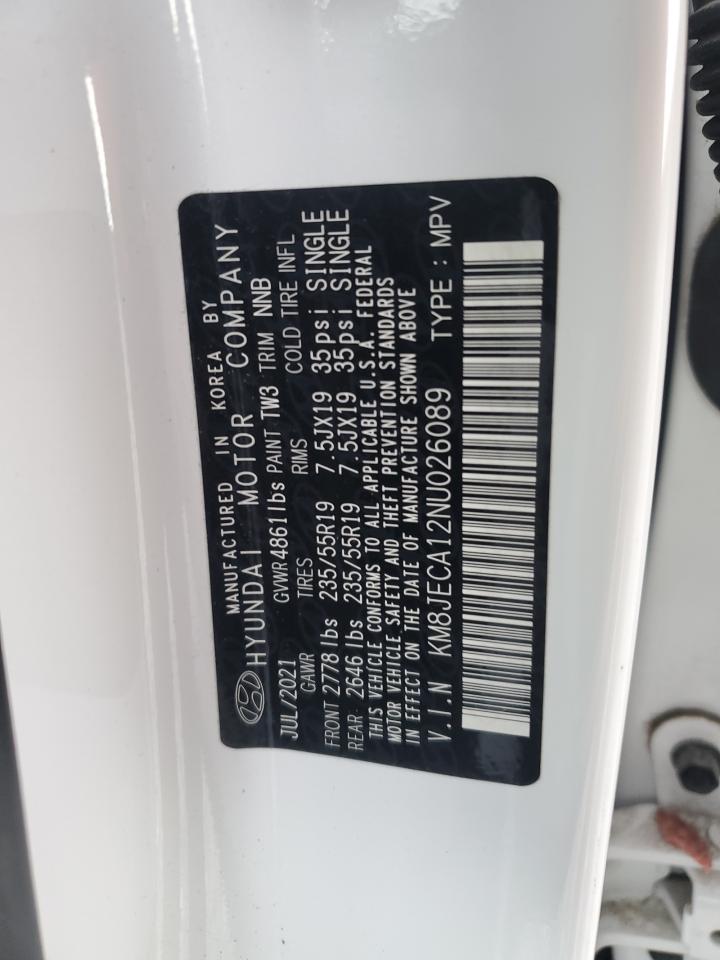 2022 Hyundai Tucson Limited VIN: KM8JECA12NU026089 Lot: 90056275