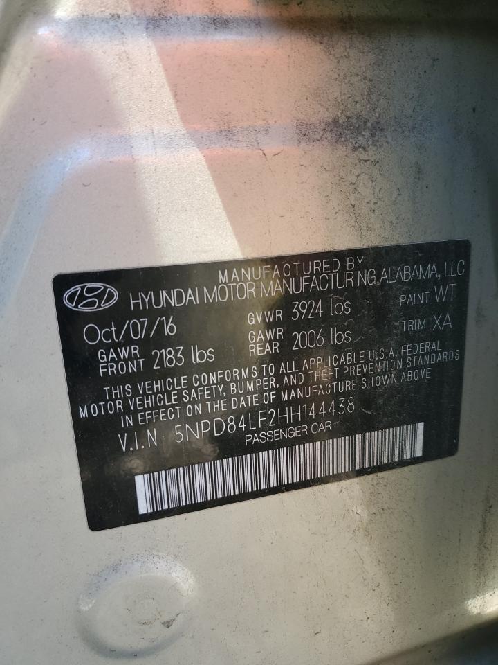 2017 Hyundai Elantra Se VIN: 5NPD84LF2HH144438 Lot: 84393785