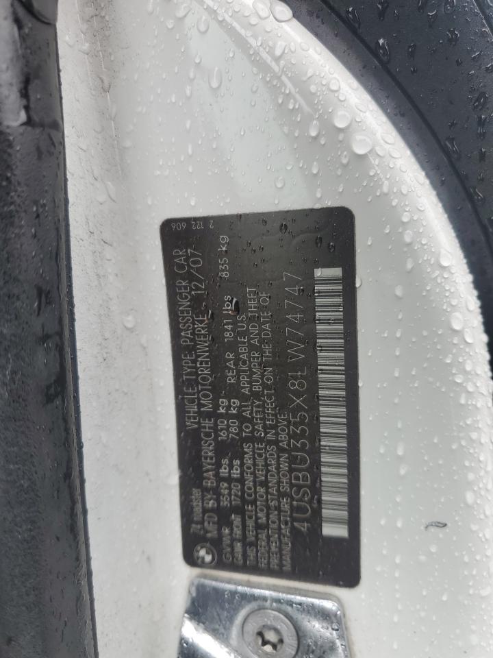 2008 BMW Z4 3.0 VIN: 4USBU335X8LW74747 Lot: 82783865