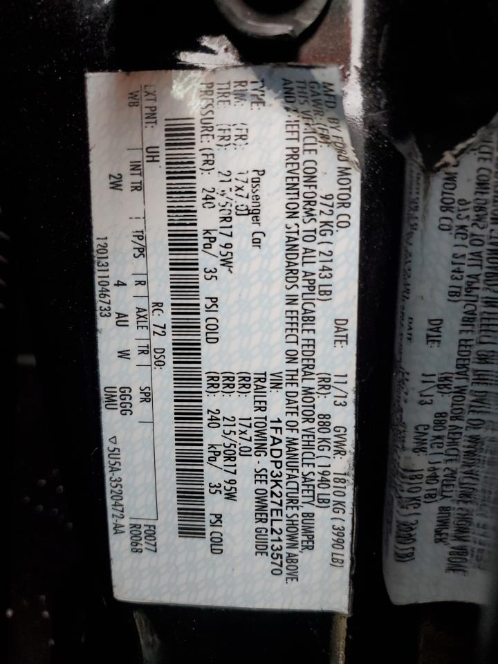 2014 Ford Focus Se VIN: 1FADP3K27EL213570 Lot: 85881235