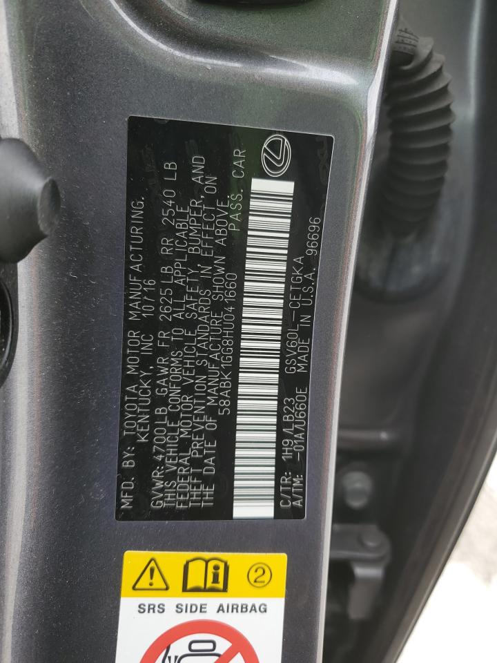 2017 Lexus Es 350 VIN: 58ABK1GG8HU041660 Lot: 82427935