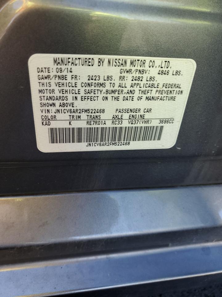 2015 Infiniti Q40 VIN: JN1CV6AR2FM522468 Lot: 90315275