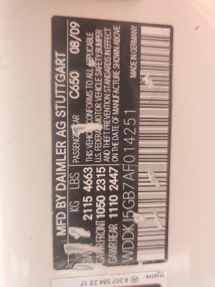 2010 Mercedes-Benz E 350 VIN: WDDKJ5GB7AF014251 Lot: 85572705