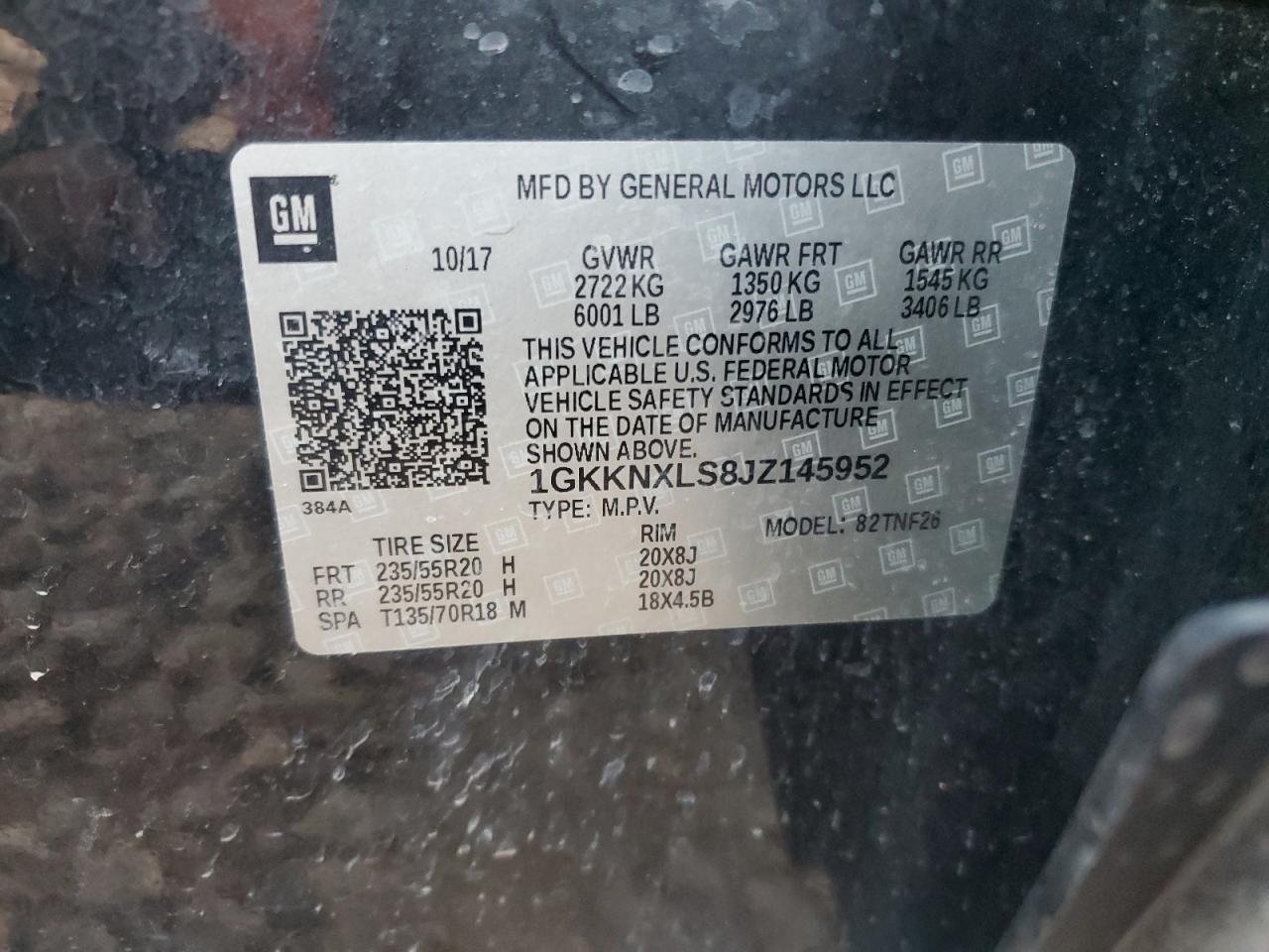 2018 GMC Acadia Denali VIN: 1GKKNXLS8JZ145952 Lot: 90244095