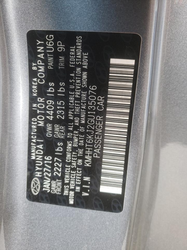 2016 Hyundai Genesis Coupe 3.8L VIN: KMHHT6KJ2GU135076 Lot: 82278225