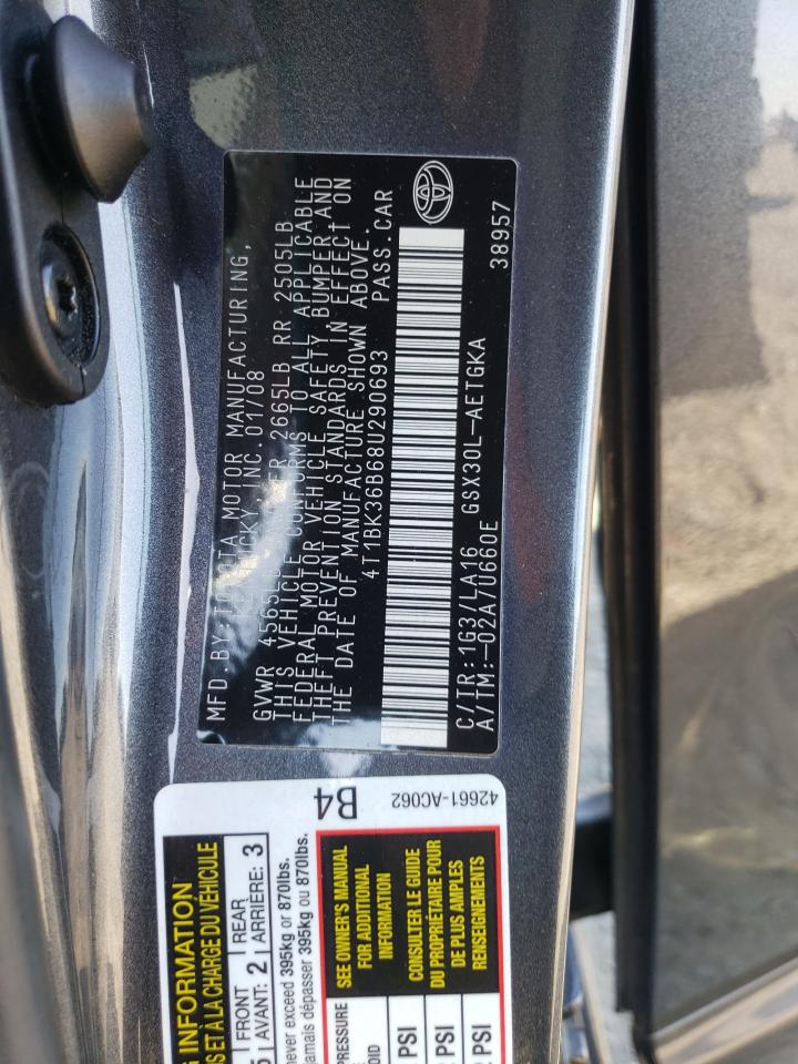 2008 Toyota Avalon Xl VIN: 4T1BK36B68U290693 Lot: 82286855