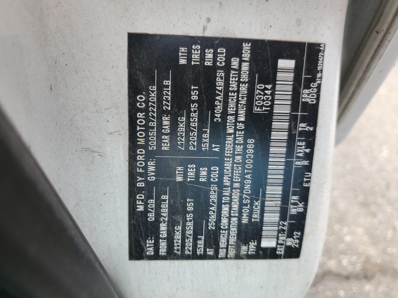 2010 Ford Transit Connect Xlt VIN: NM0LS7DN9AT003966 Lot: 71599195