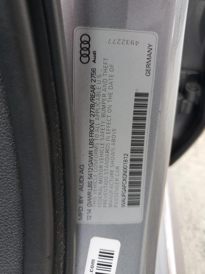 2016 Audi A6 Premium Plus VIN: WAUFGAFCXGN001812 Lot: 85698515