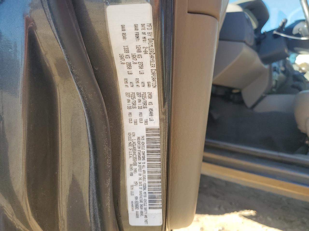 2004 Jeep Grand Cherokee Laredo VIN: 1J4GW48S44C358498 Lot: 86464385