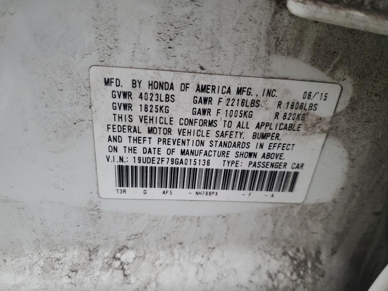 2016 Acura Ilx Premium VIN: 19UDE2F79GA015136 Lot: 89549725