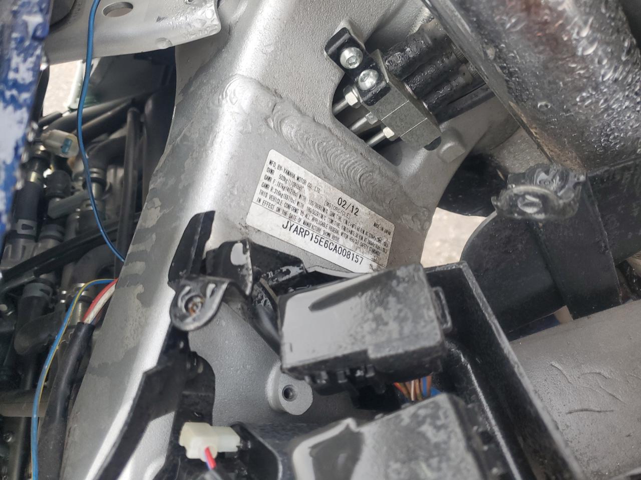 2012 Yamaha Fjr1300 A VIN: JYARP15E6CA008156 Lot: 89463035