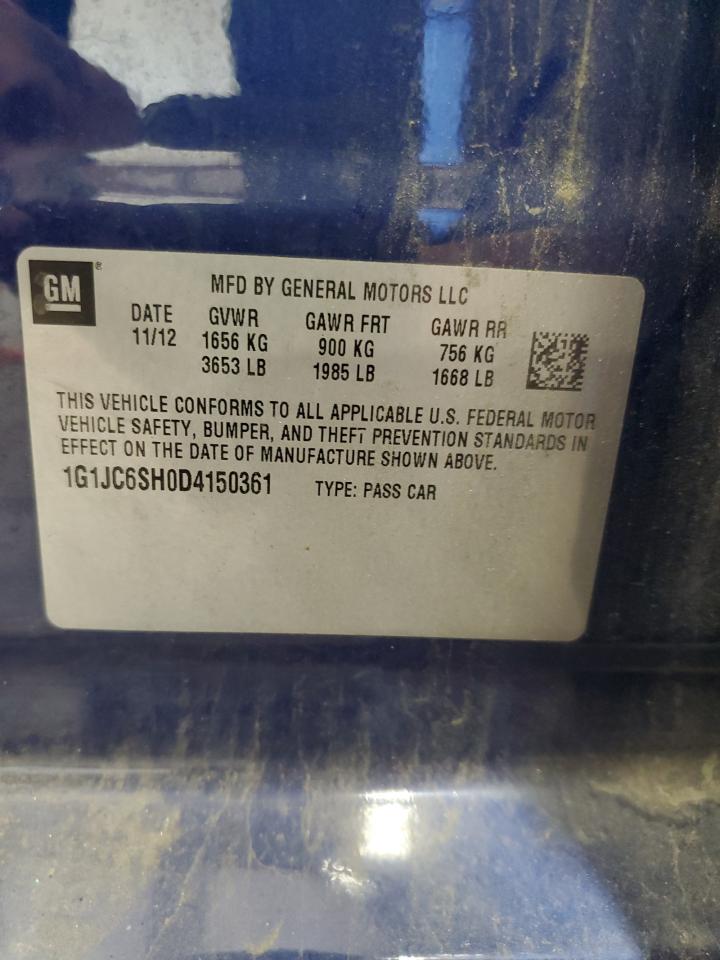 2013 Chevrolet Sonic Lt VIN: 1G1JC6SH0D4150361 Lot: 85276775