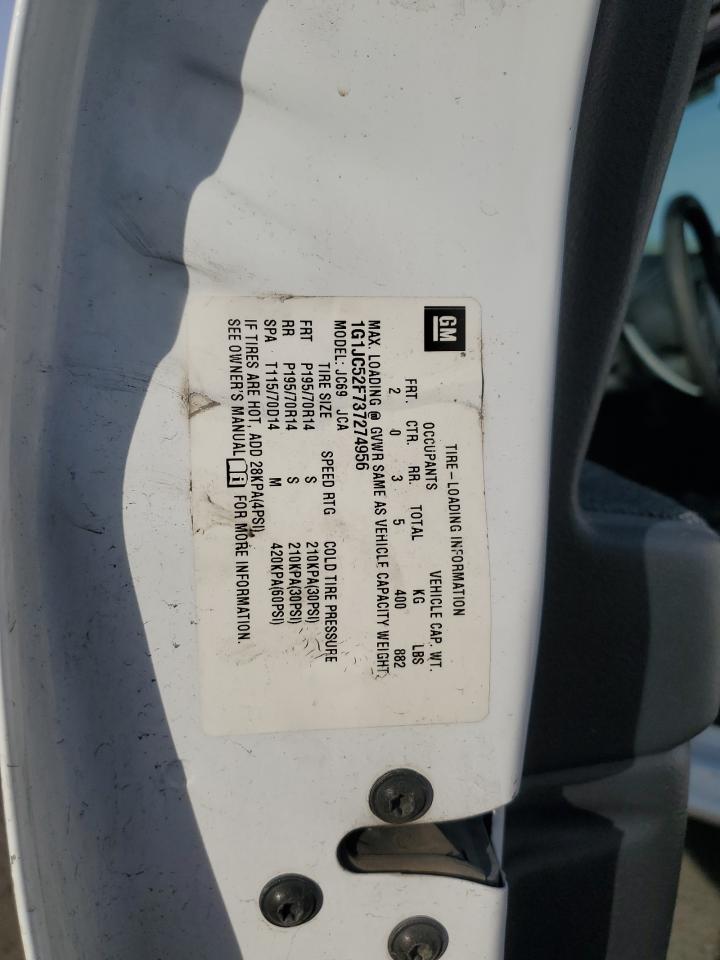 2003 Chevrolet Cavalier VIN: 1G1JC52F737274956 Lot: 91279275