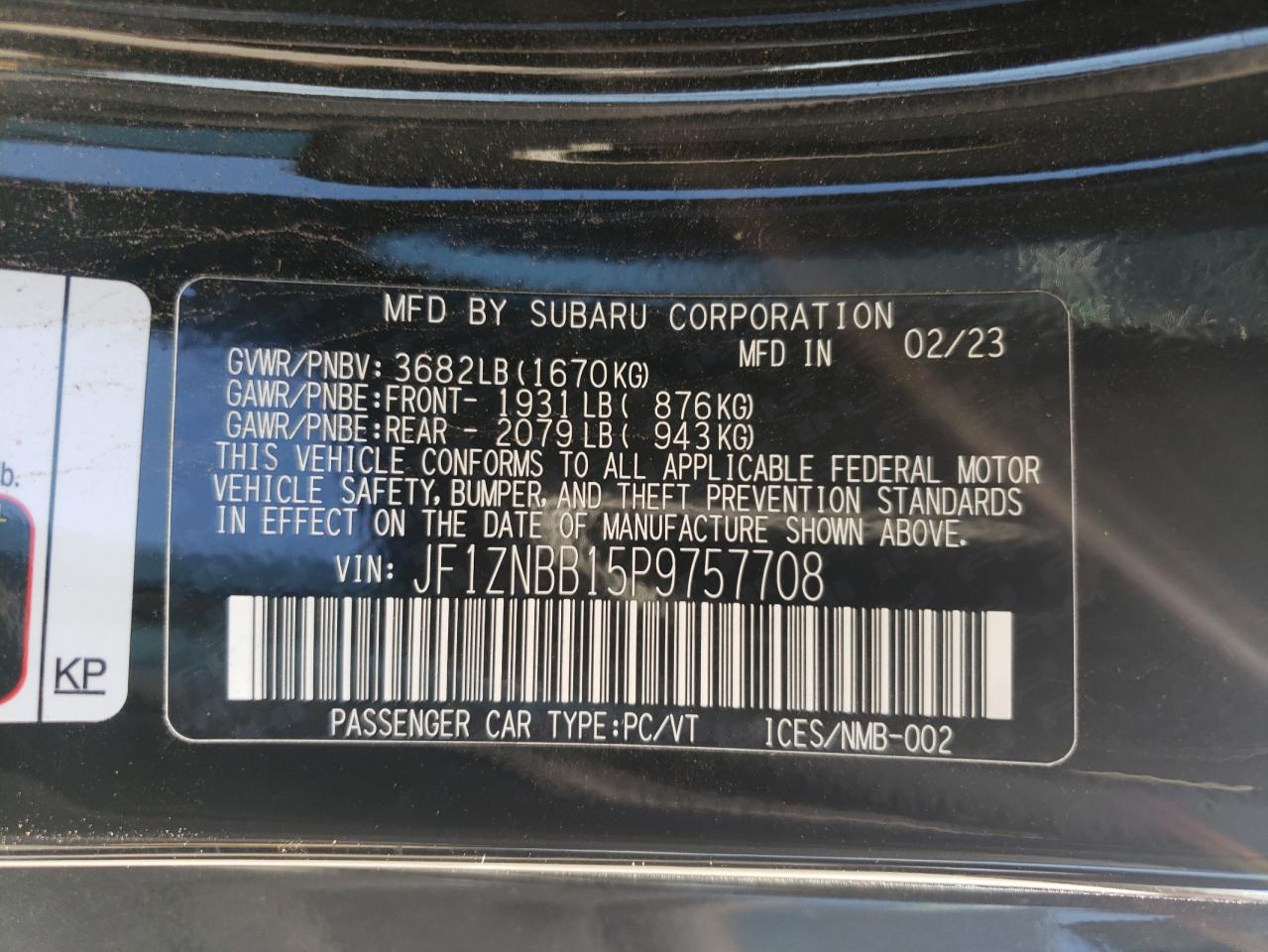 2023 Toyota Gr 86 VIN: JF1ZNBB15P9757708 Lot: 82207665