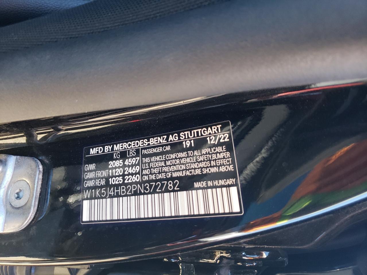 2023 Mercedes-Benz Cla 250 4Matic VIN: W1K5J4HB2PN372782 Lot: 85927715