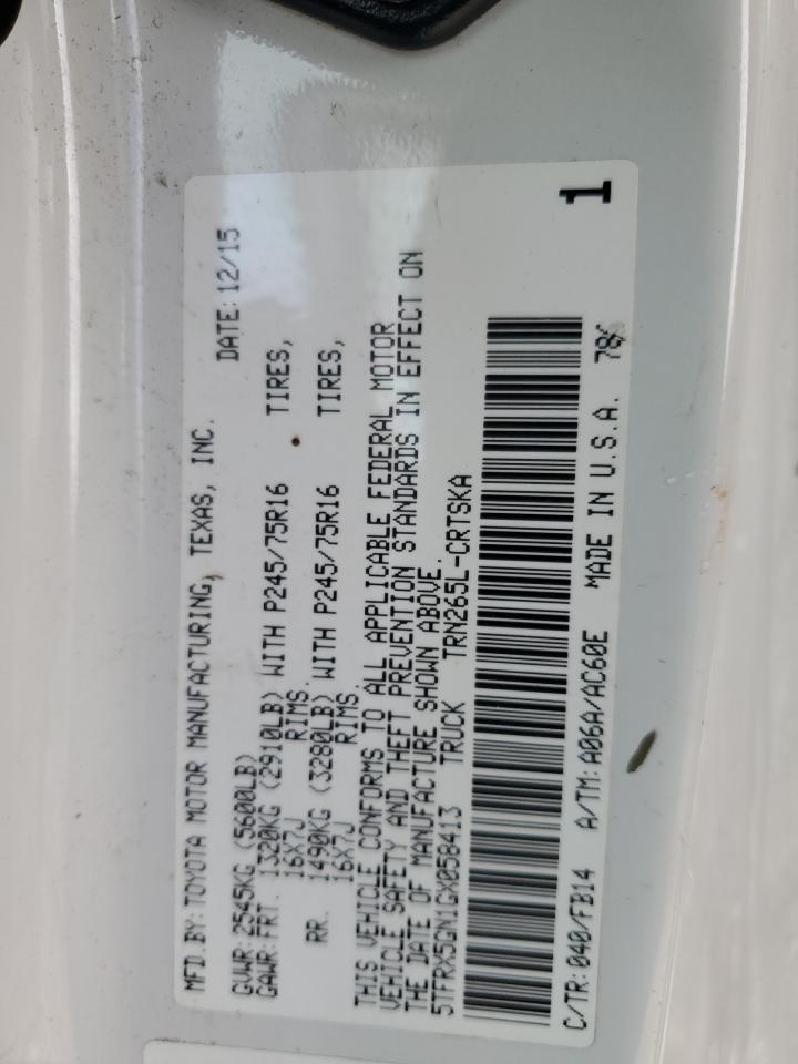 2016 Toyota Tacoma Access Cab VIN: 5TFRX5GN1GX058413 Lot: 85101335