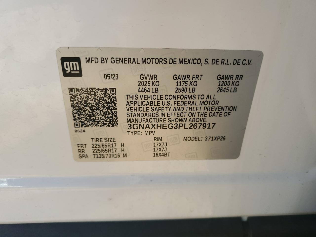 2023 Chevrolet Equinox Ls VIN: 3GNAXHEG3PL267917 Lot: 81407685