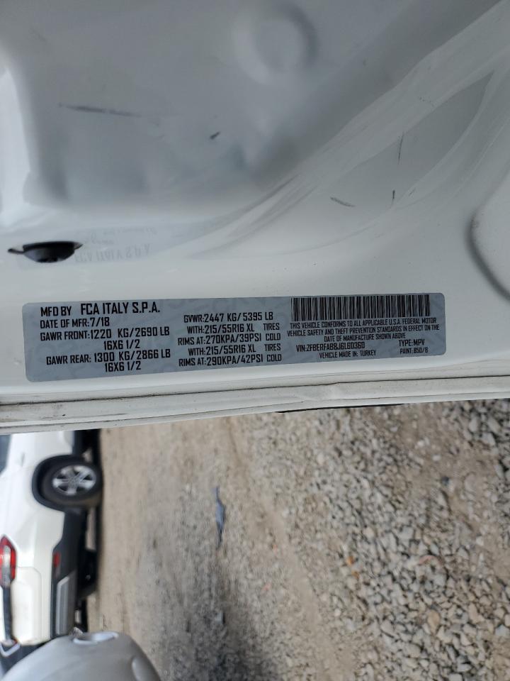 2018 Ram Promaster City VIN: ZFBERFAB8J6L60360 Lot: 89510225