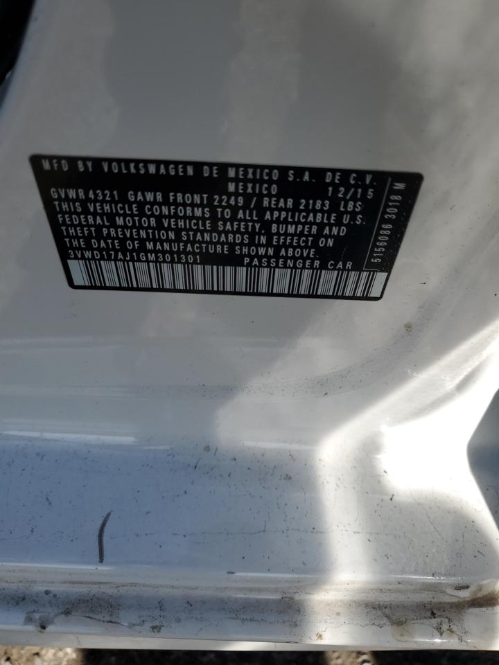 2016 Volkswagen Jetta Sport VIN: 3VWD17AJ1GM301301 Lot: 81938735