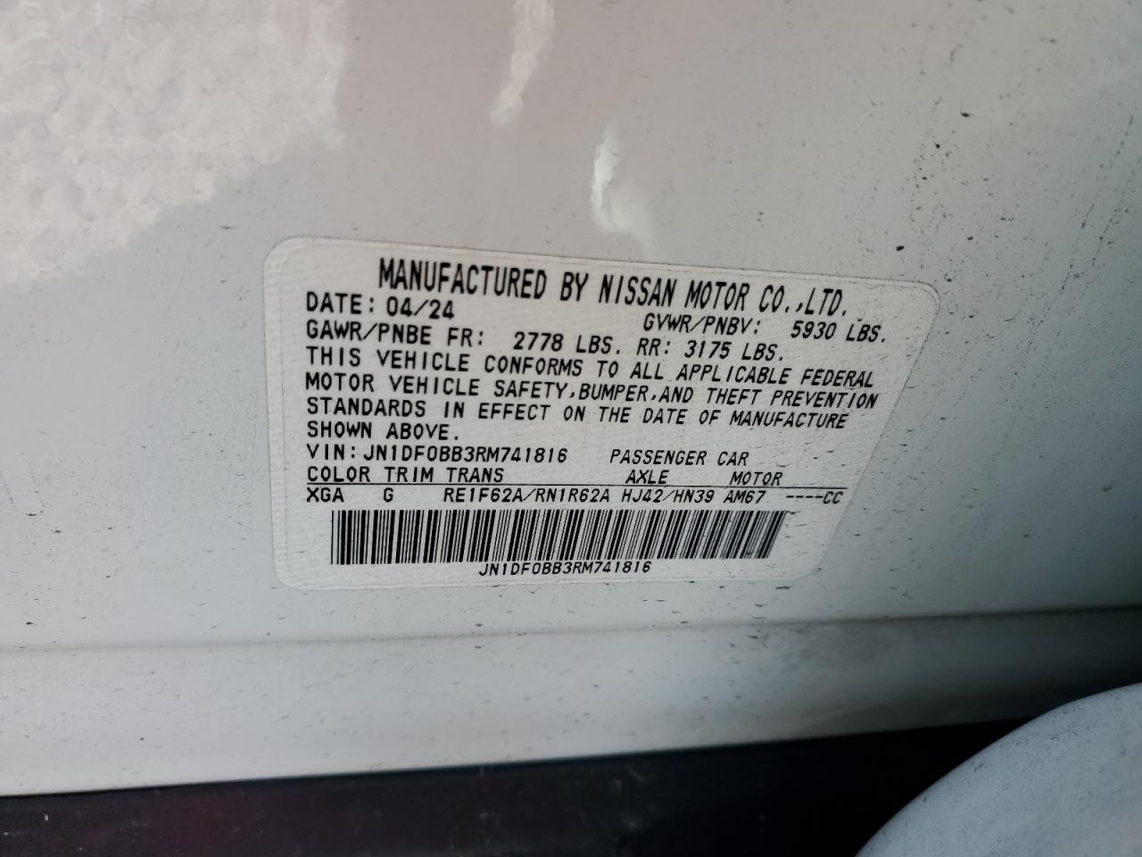 2024 Nissan Ariya Evolve+ VIN: JN1DF0BB3RM741816 Lot: 87036025