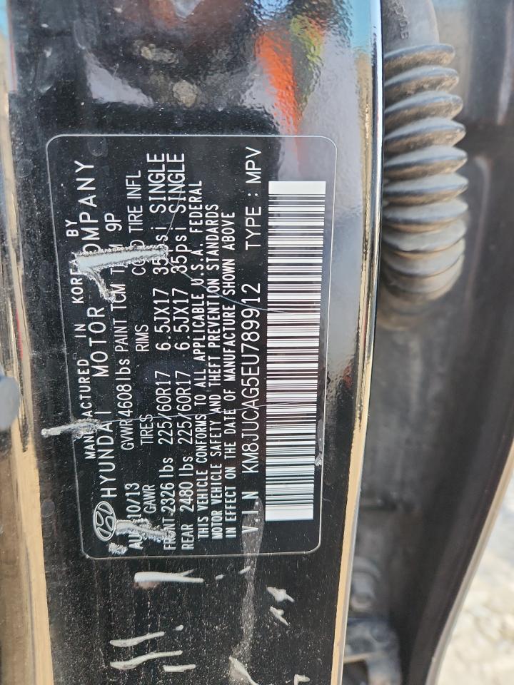 2014 Hyundai Tucson Gls VIN: KM8JUCAG5EU789912 Lot: 82103435