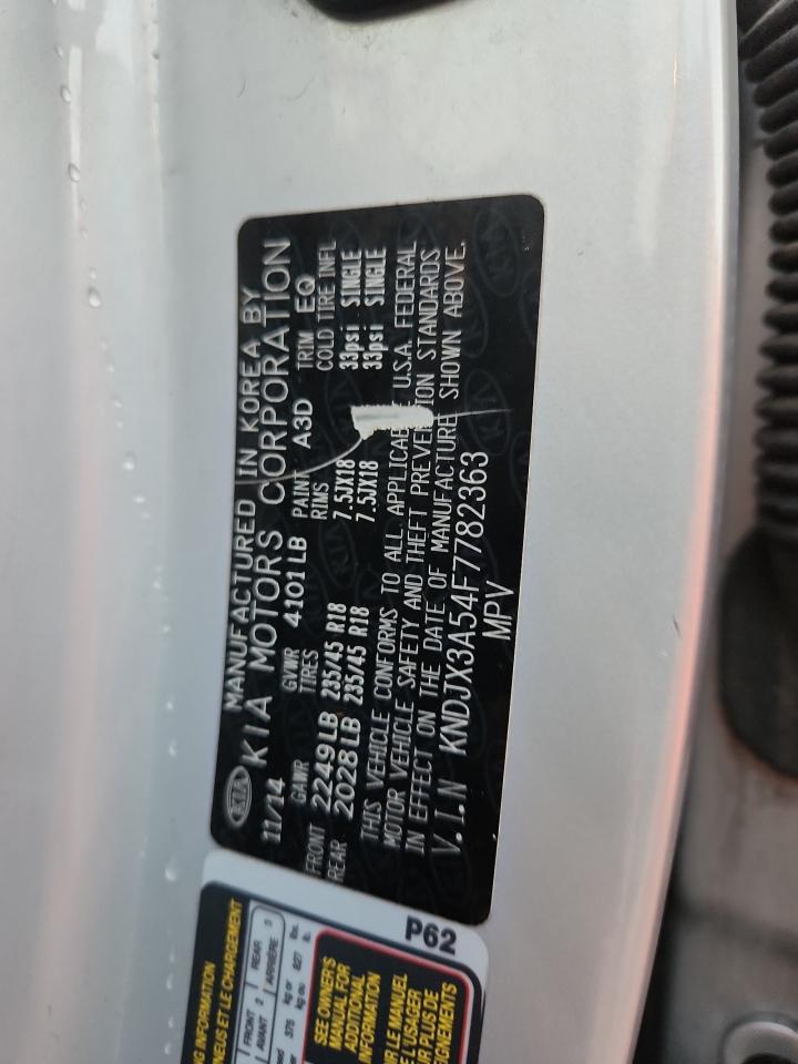 2015 Kia Soul ! VIN: KNDJX3A54F7782363 Lot: 83966045