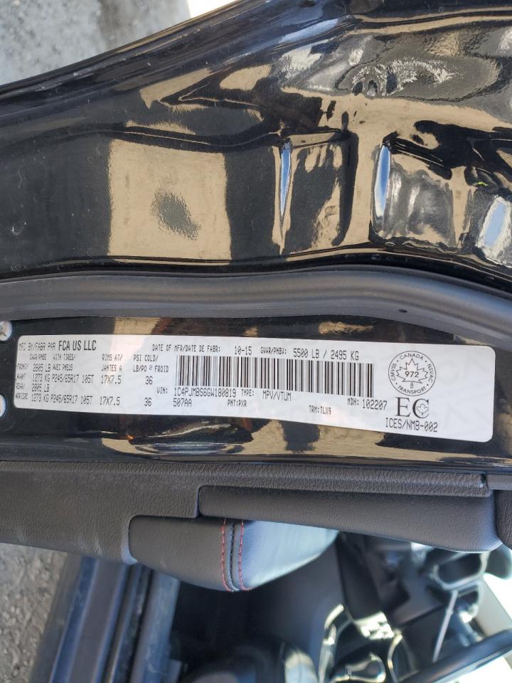 2016 Jeep Cherokee Trailhawk VIN: 1C4PJMBS6GW180819 Lot: 86165755