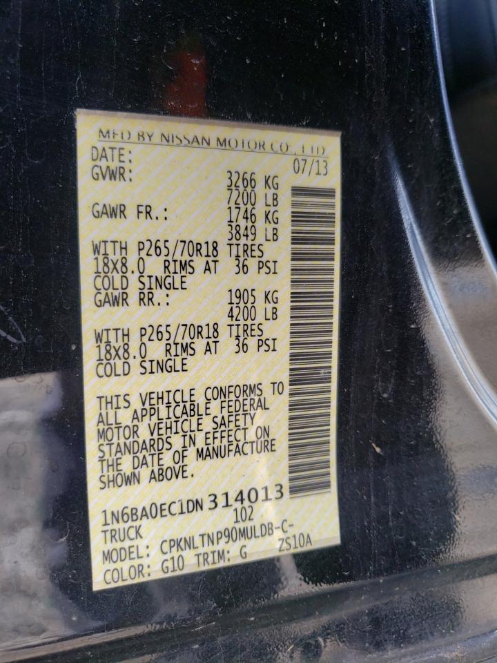 2013 Nissan Titan S VIN: 1N6BA0EC1DN314013 Lot: 81973705