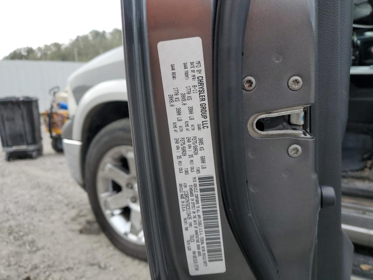 2012 Dodge Ram 1500 Laramie VIN: 1C6RD7NT6CS115435 Lot: 82343155