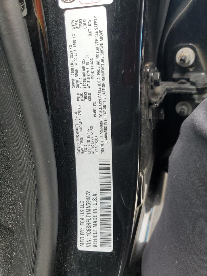 2021 Ram 1500 Rebel VIN: 1C6SRFLT1MN594878 Lot: 84880755