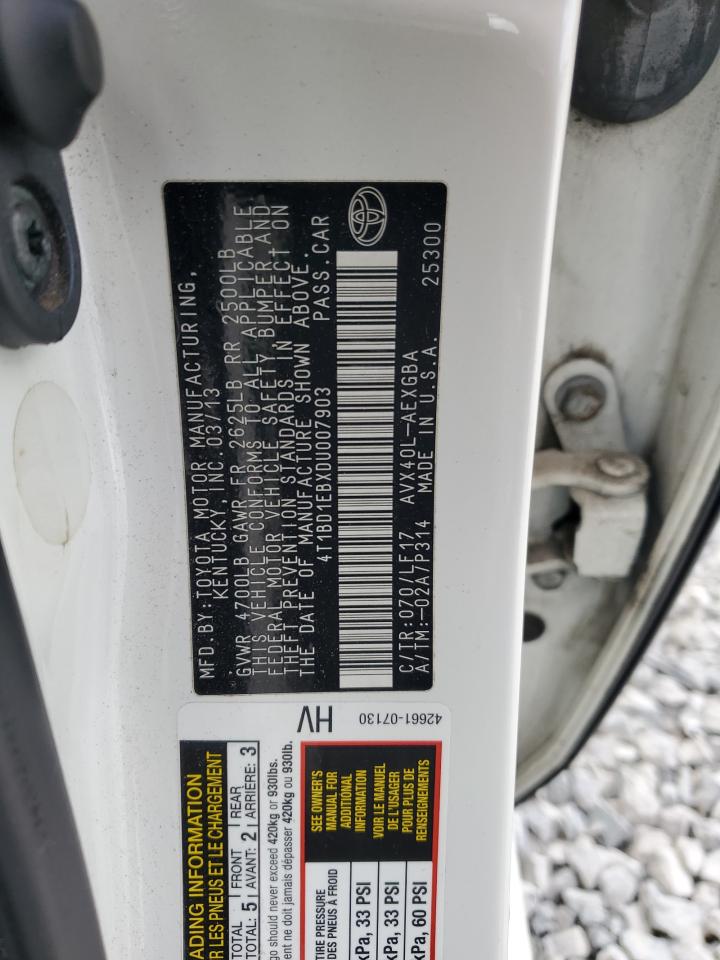 2013 Toyota Avalon Hybrid VIN: 4T1BD1EBXDU007903 Lot: 85709385