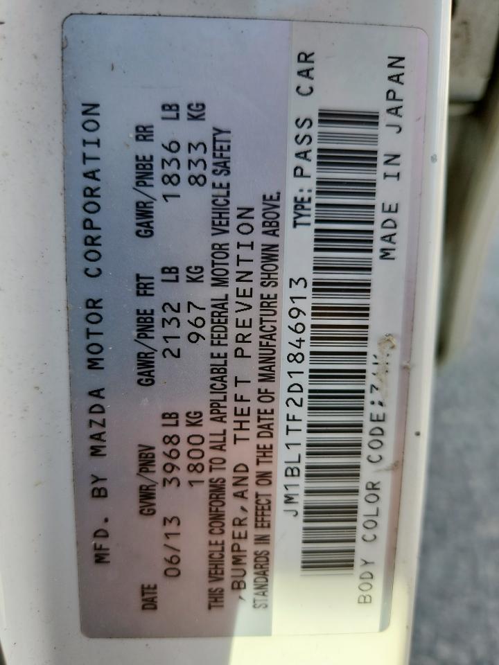 2013 Mazda 3 I VIN: JM1BL1TF2D1846913 Lot: 85373485