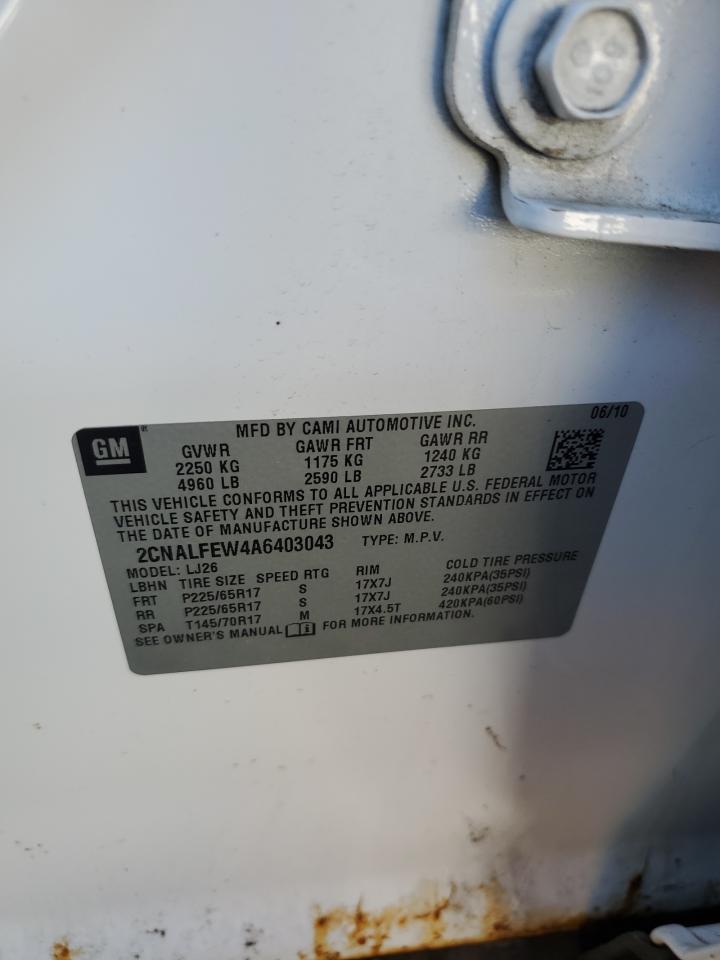 2010 Chevrolet Equinox Ltz VIN: 2CNALFEW4A6403043 Lot: 85343435