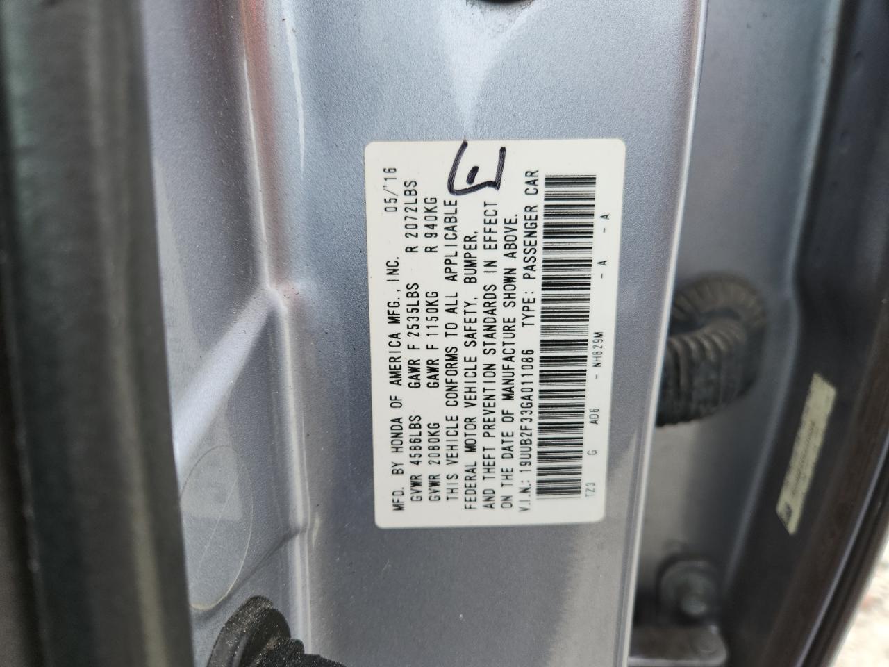 2016 Acura Tlx VIN: 19UUB2F33GA011086 Lot: 82380605