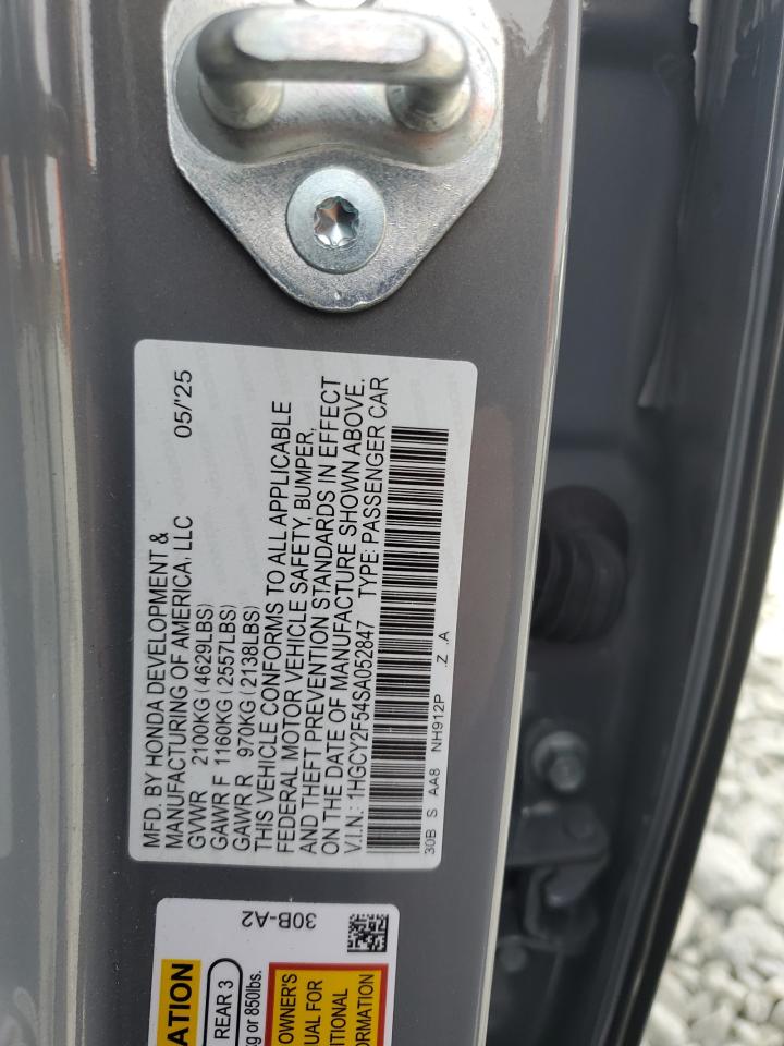 2025 Honda Accord Hybrid Sport VIN: 1HGCY2F54SA052847 Lot: 86444395