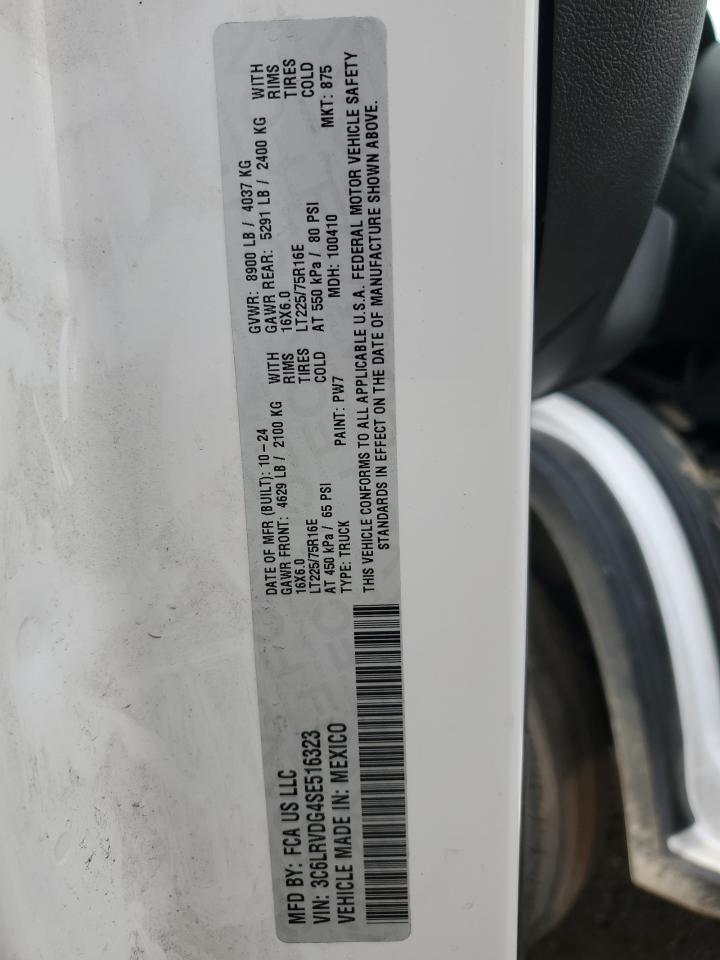 2025 Ram Promaster 2500 2500 High VIN: 3C6LRVDG4SE516323 Lot: 87042035