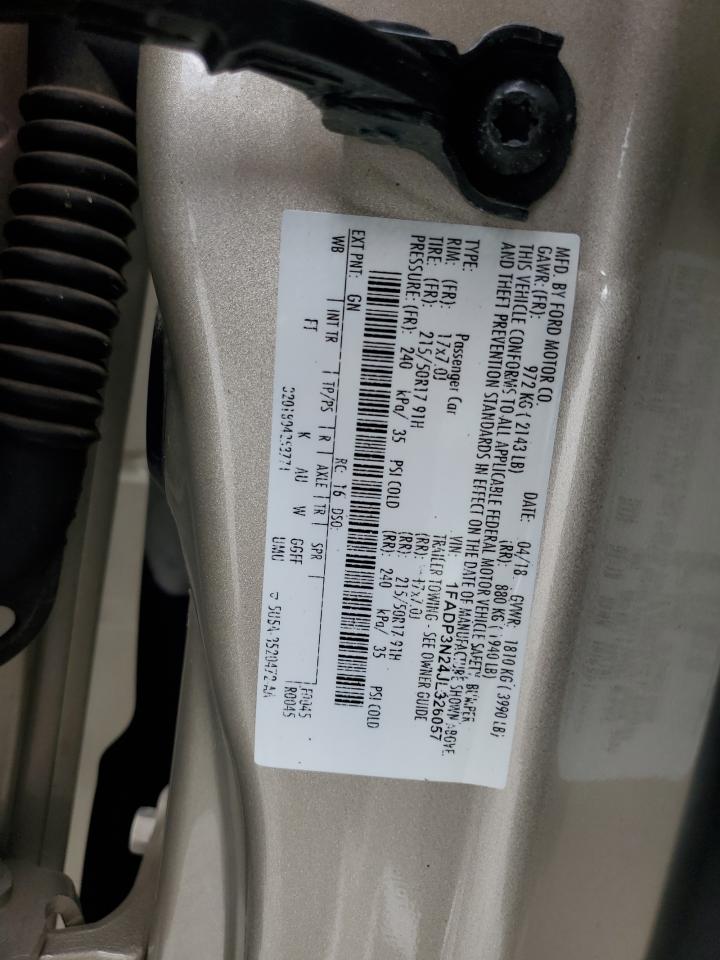 2018 Ford Focus Titanium VIN: 1FADP3N24JL326057 Lot: 86216555