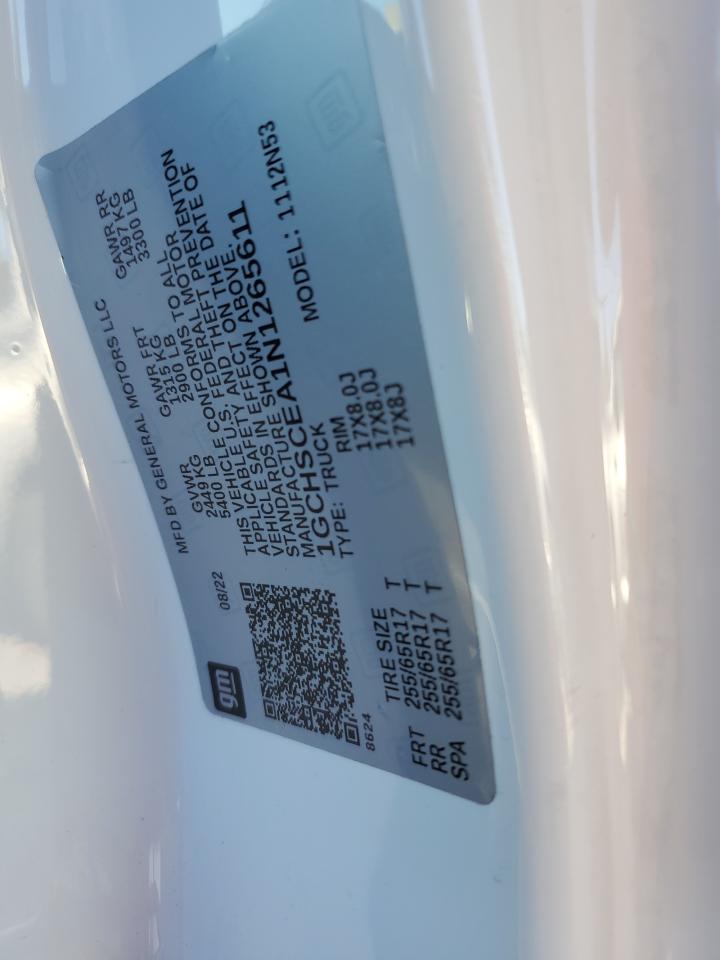 2022 Chevrolet Colorado Lt VIN: 1GCHSCEA1N1265611 Lot: 85744435