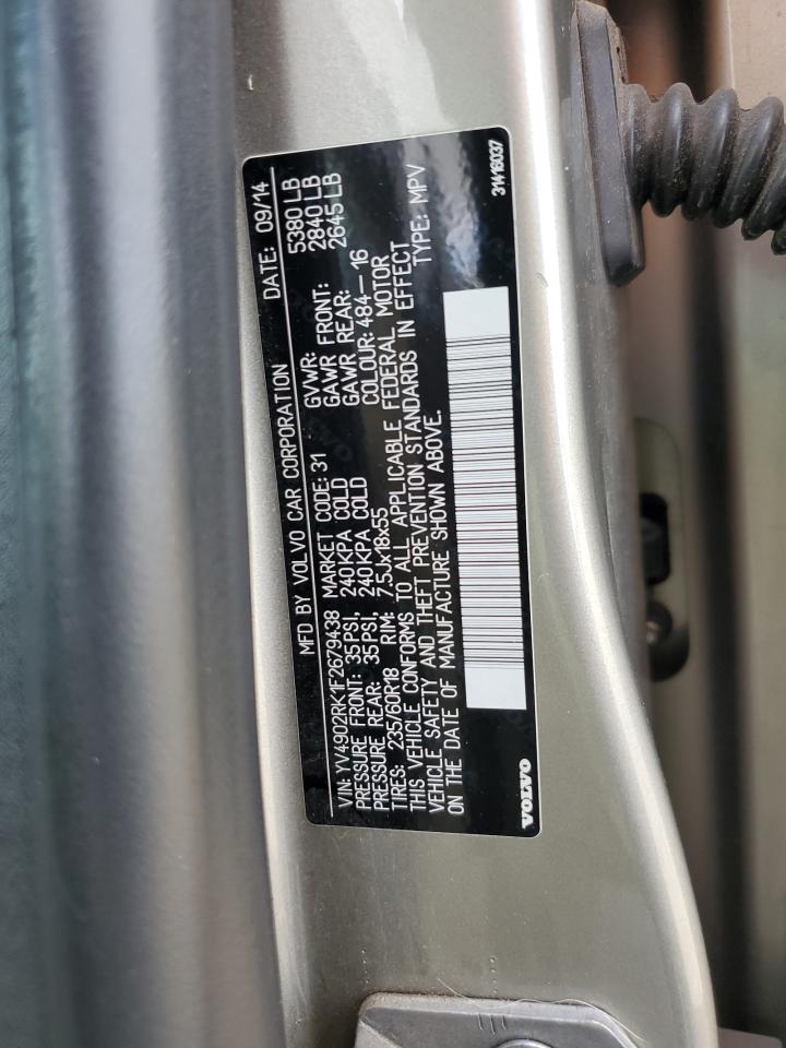 2015 Volvo Xc60 T6 Premier VIN: YV4902RK1F2679438 Lot: 84917255