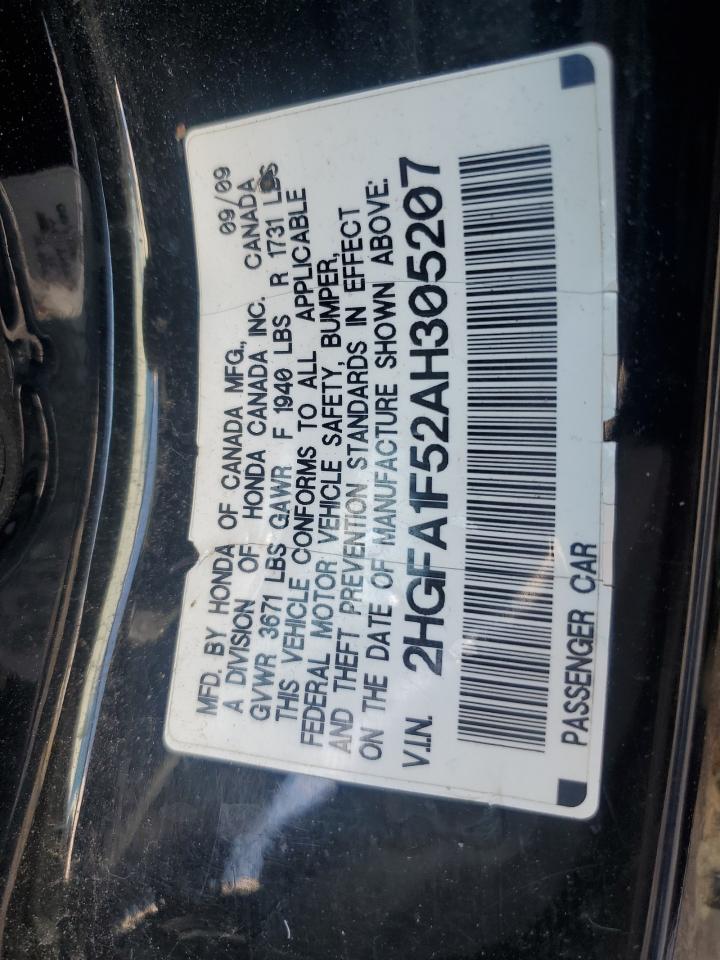 2010 Honda Civic Lx VIN: 2HGFA1F52AH305207 Lot: 85375655